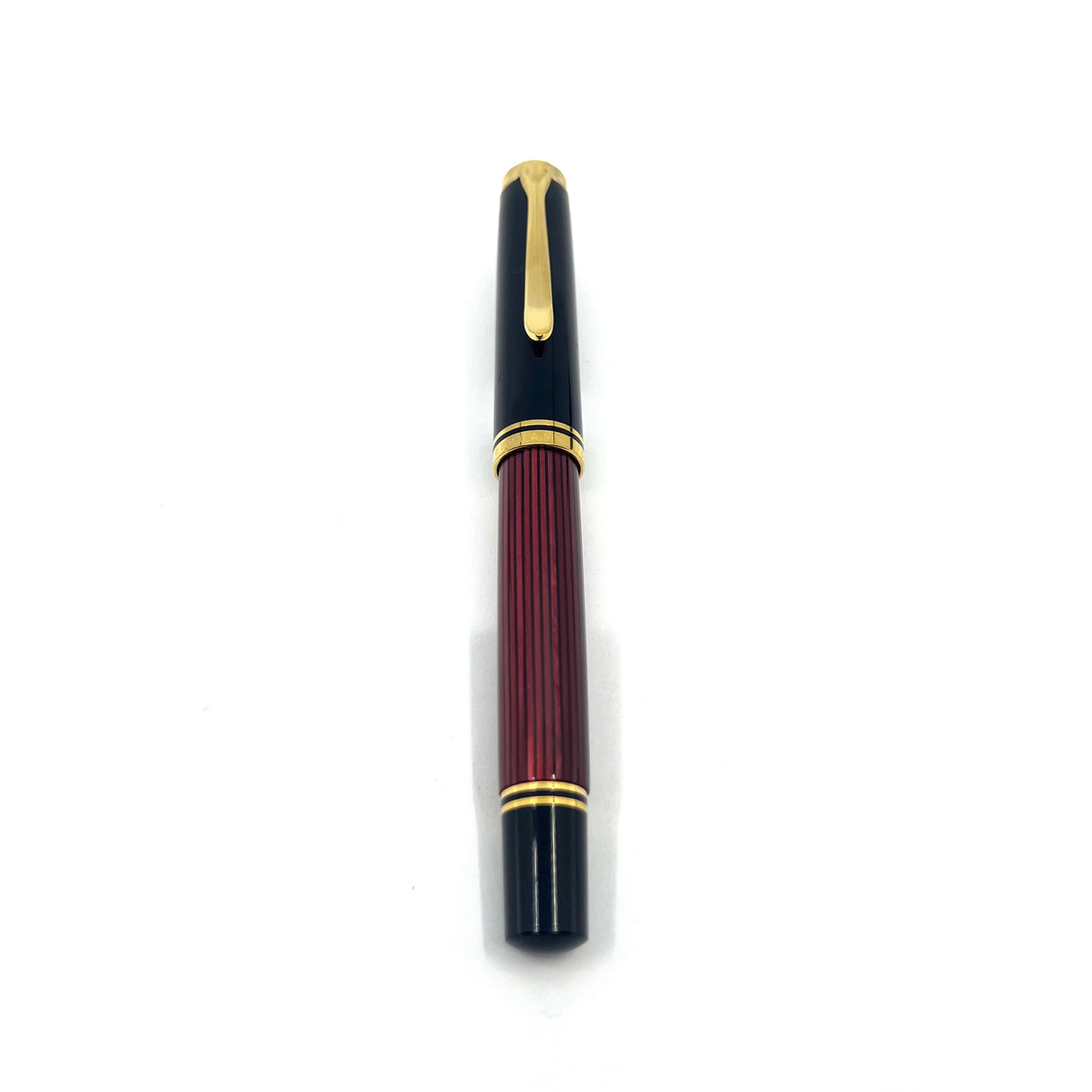 Pelikan M800 Black/Red Striped Fountain Pen - The Original! - Fine 18kt Gold Nib
