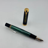 Pelikan M800 Green Striped 18K Gold nib Cursive Italic !