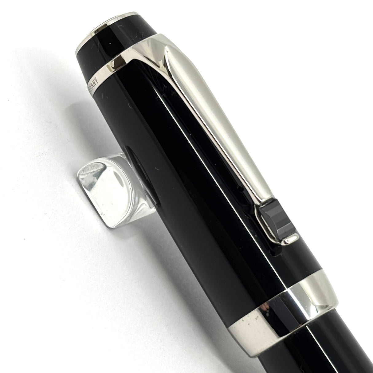 Montblanc Black Resin Larger Size Boheme Fixed Nib (Non- Retractable- No Stone in Clip) Fountain Pen