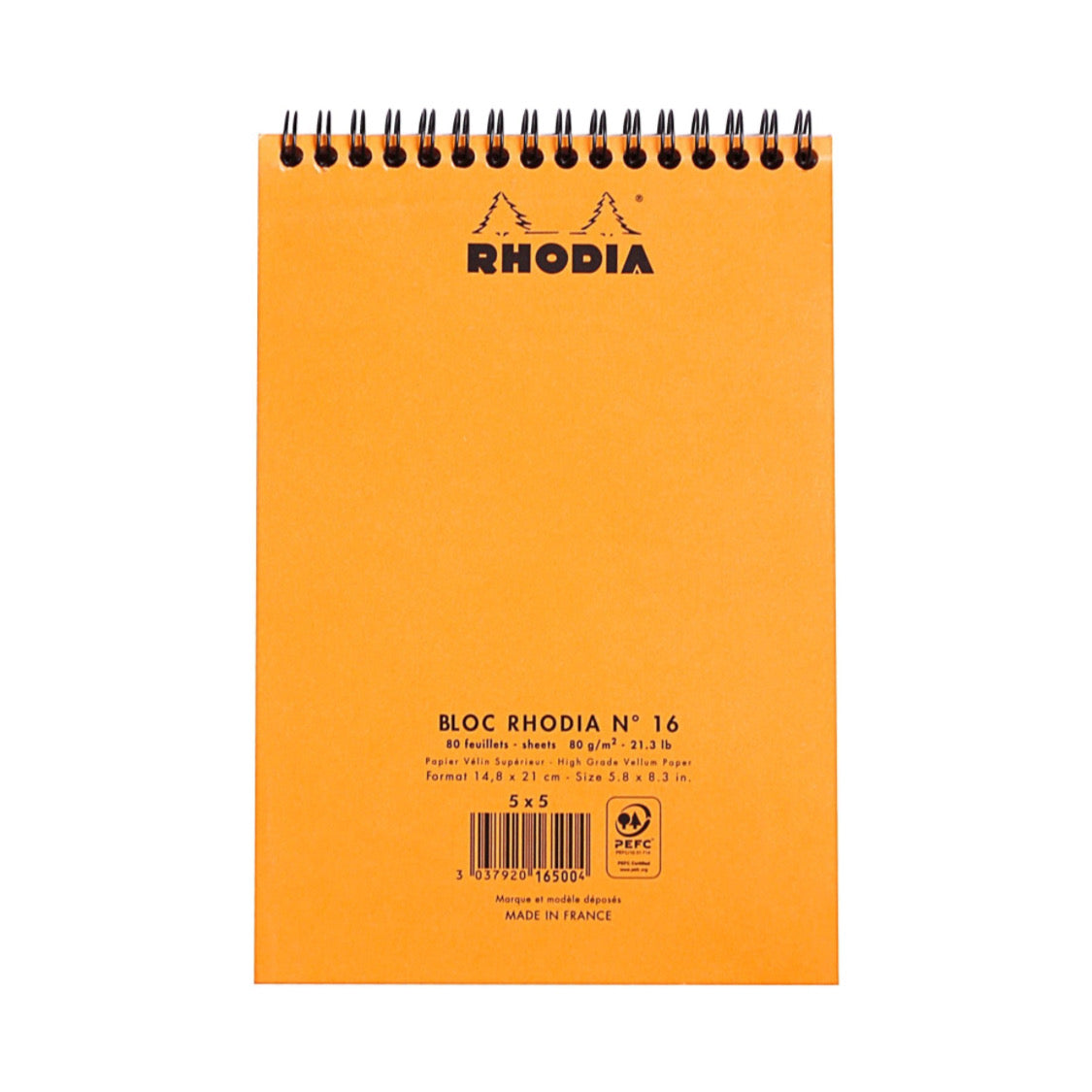 Rhodia Orange Graph Top Wirebound 5.8 x 8.3in (6x 8 1/4)