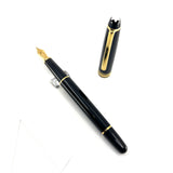 Montblanc Black Resin Meisterstuck #144 Classique Fountain Pen - Extra Fine 14kt Gold  Nib