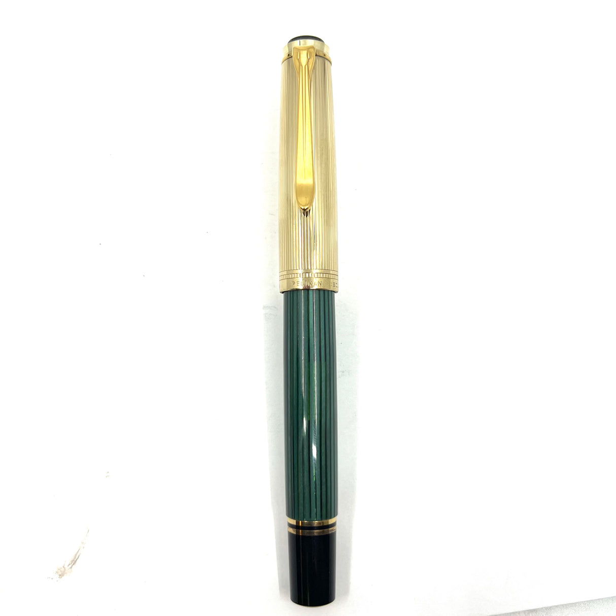 Pelikan Souveran R650 Rollerball - Gold Vermeil Cap - Green Striated Barrel