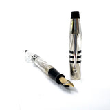Cross 150th Anniversary Limited Edition Art Deco Sterling Silver Fountain Pen (1996)  -  Medium 18kt Gold Nib -  MINT Condition with Complete Original Packaging