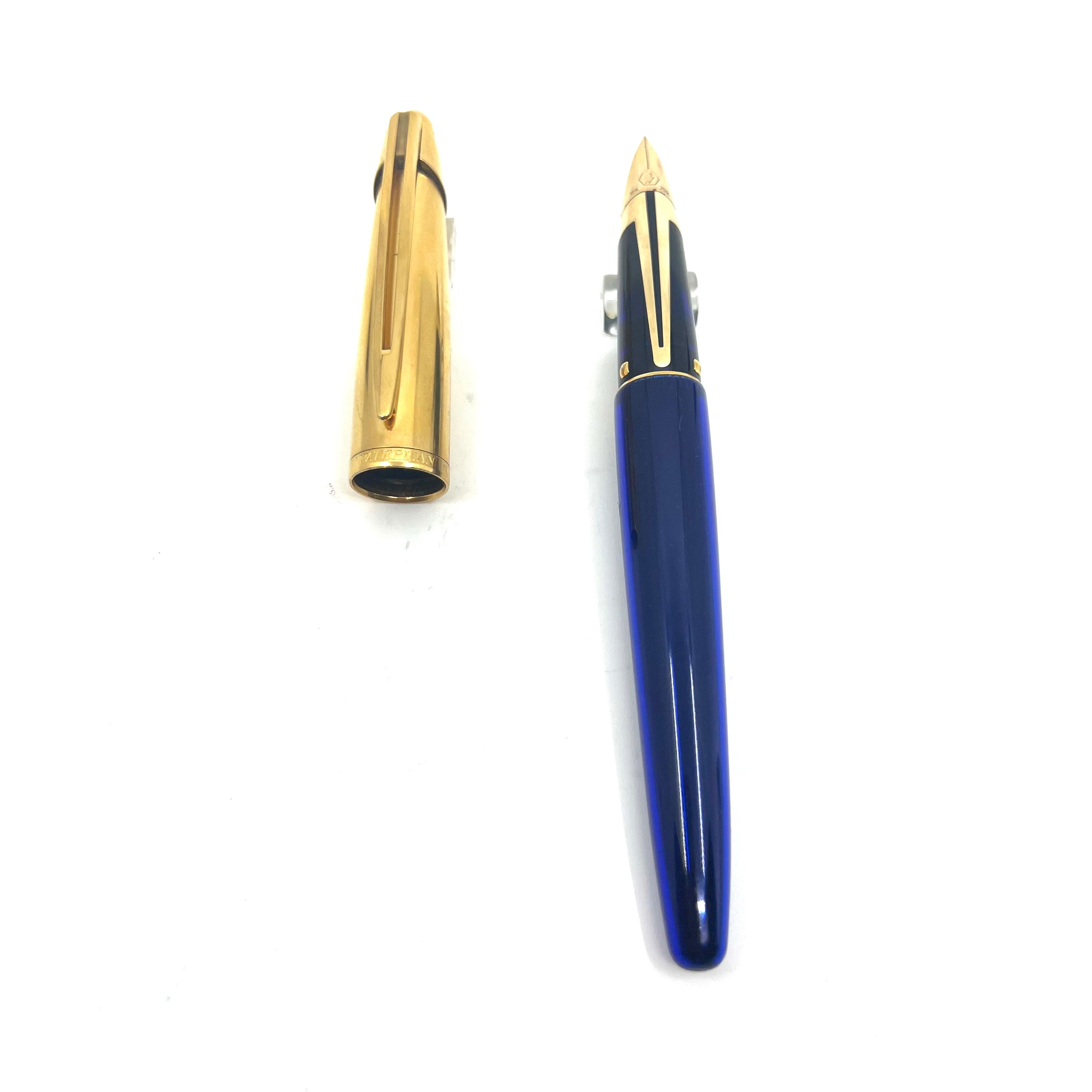 WATERMAN Edson Sapphire Blue ボールペン Waterman Edson Sapphire Blue Rollerball Pen-Montgomery Pens