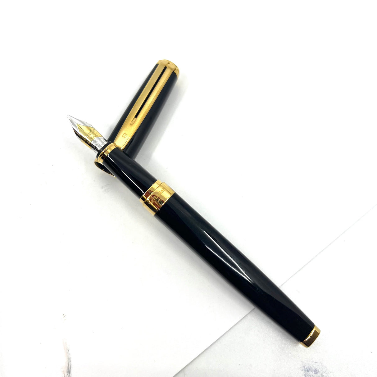 Waterman Oversized Exception Black Fountain Pen -  4-Sided Body - Stub 18K Nib