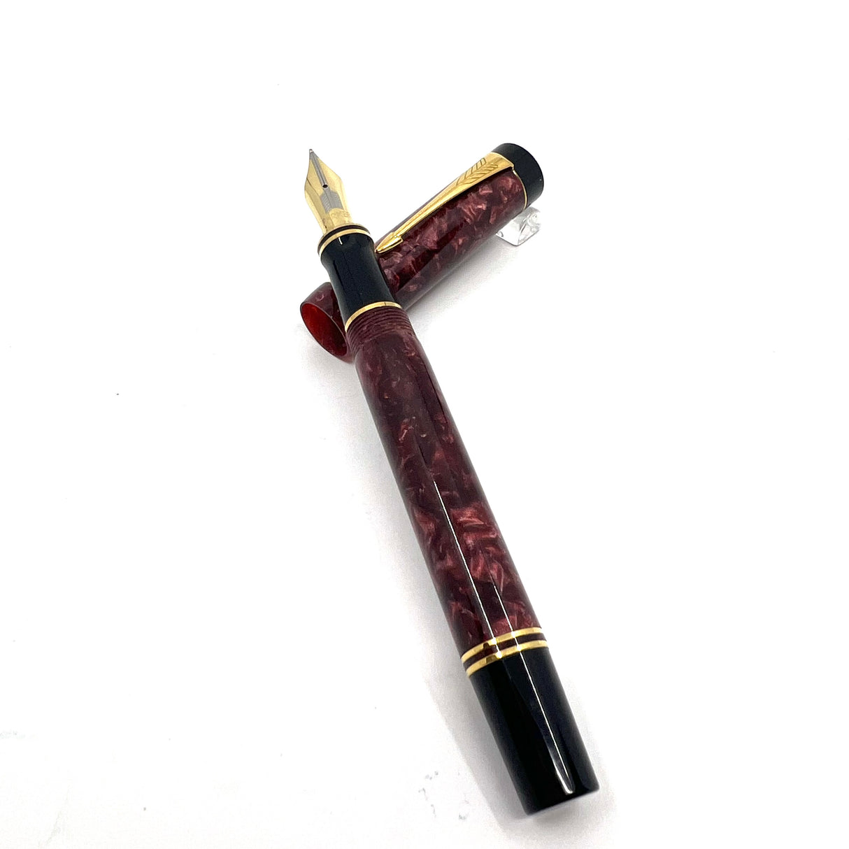 Parker Centennial (Largest Size) Marbled Maroon Duofold Fountain Pen (1989)