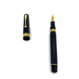 OMAS Milord Black Paragon Fountain Pen - Broad 18kt Gold Nib