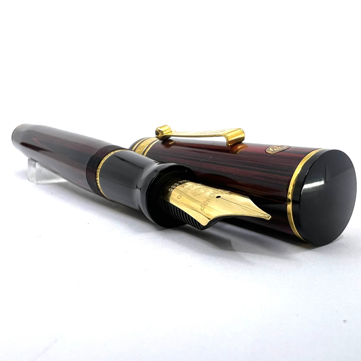 Wahl-Eversharp Decoband Rosewood Ebonite Fountain Pen -  Medium 14kt Gold Nib
