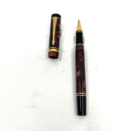 Parker Duofold Marbled Maroon Rollerball (1990)