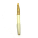 Parker 100 Honey White Fountain Pen - Brushed Gold Plated Cap & Ivory Finish Barrel