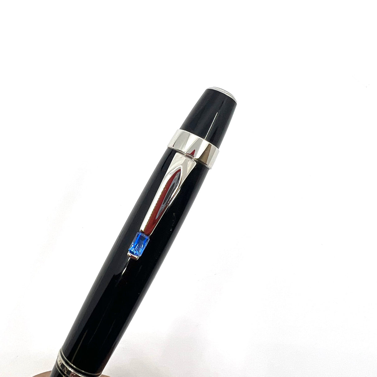 Montblanc Boheme Black Resin Mechanical Pencil - 0.9mm Lead - Blue Stone in Clip