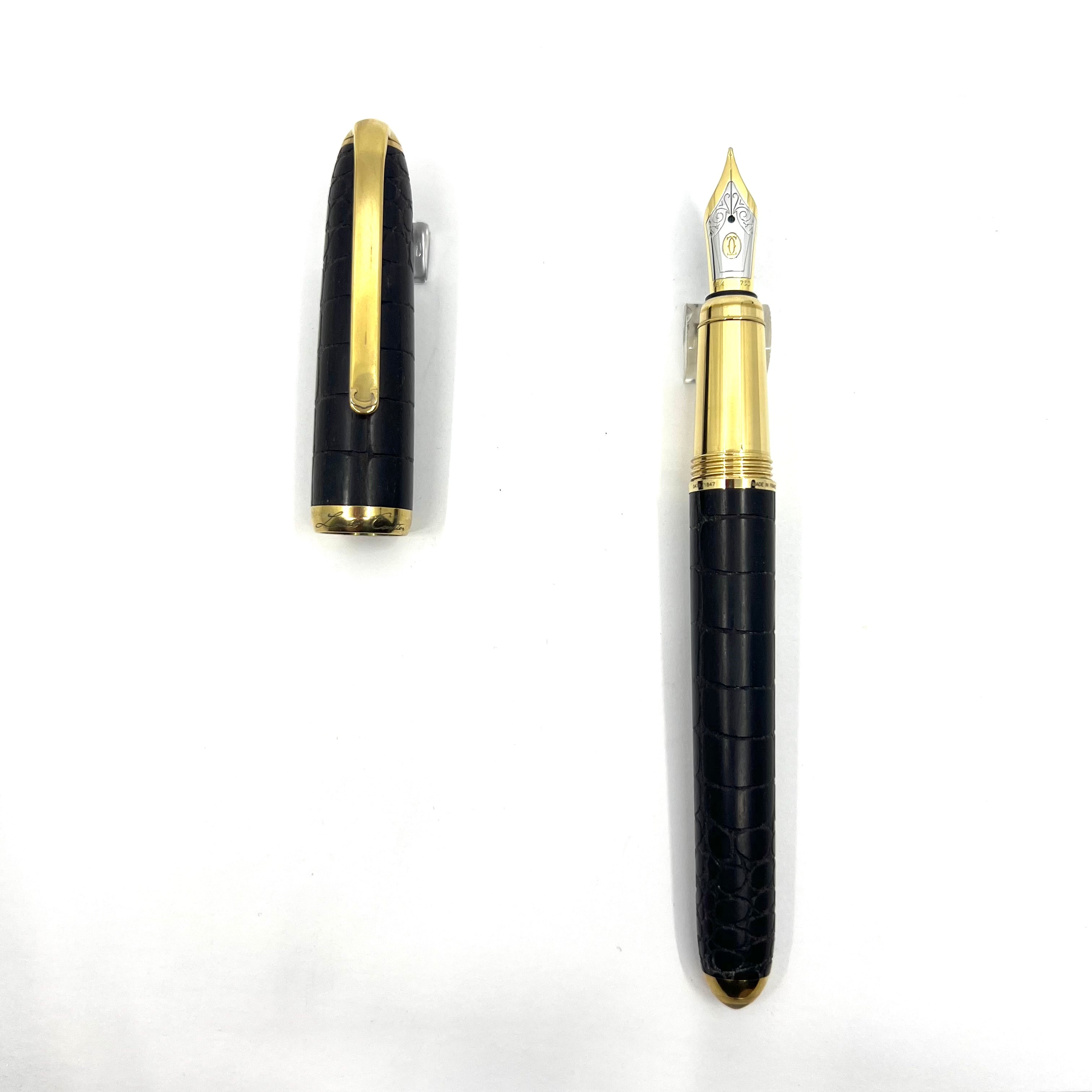 Louis Cartier Dandy Crocodile Scales/Ebony Wood Body Limited