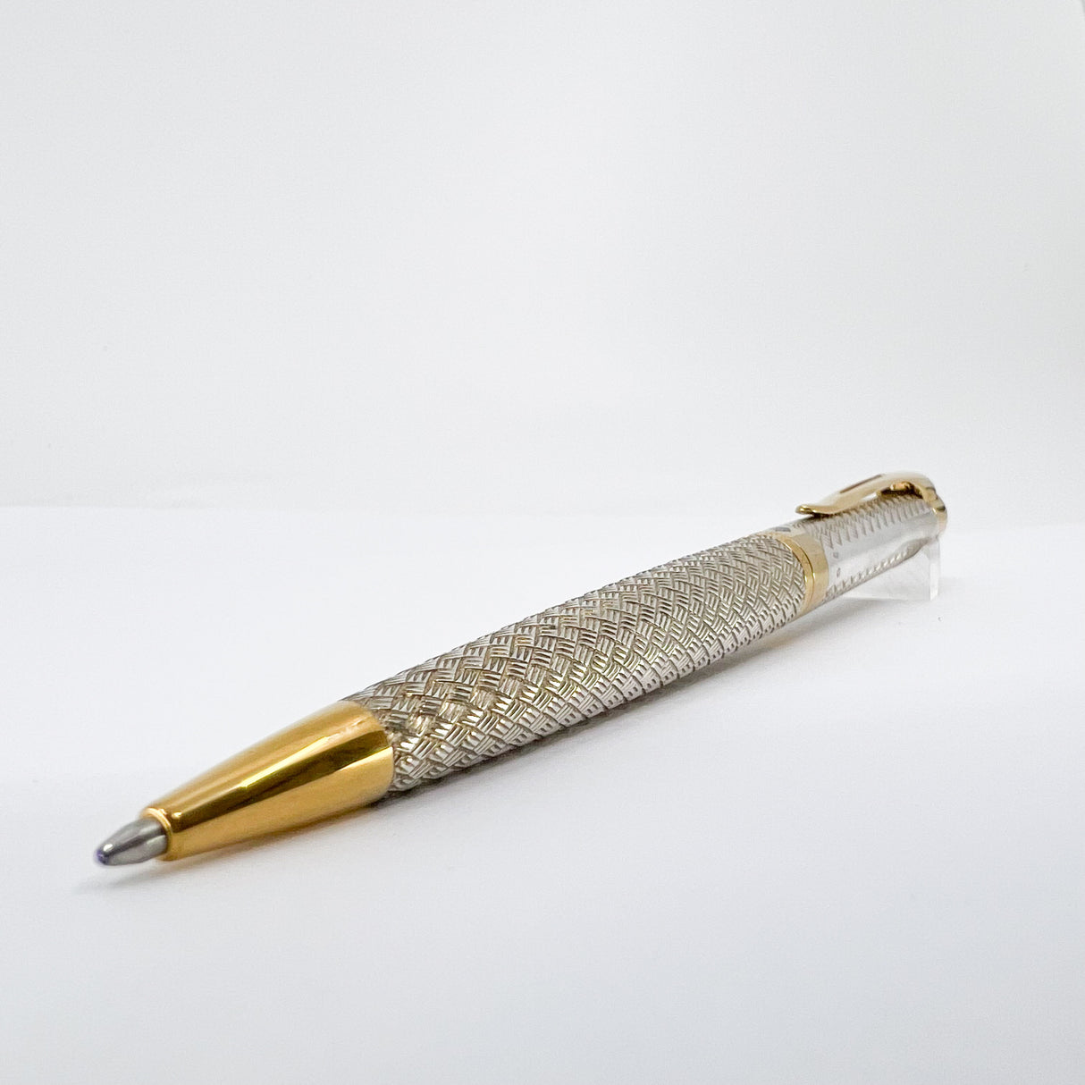 Waterman L'Etalon Beautiful Sterling Silver Basket Weave Design Ballpoint Pen