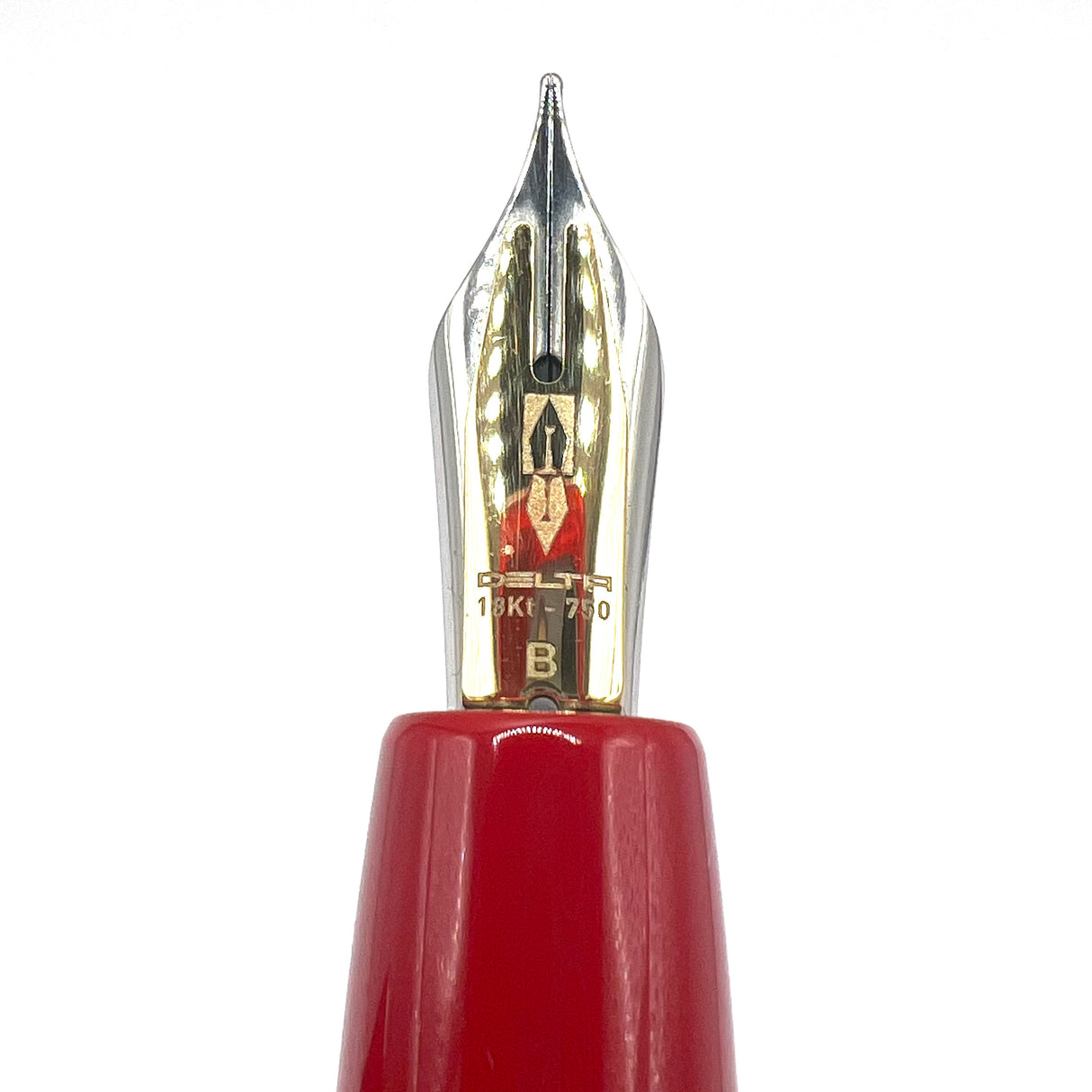 Delta Red Fusion One Fountain Pen - Broad Fusion Nib (Layer of 18kt Gold over Steel Nib)