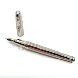 S.T. Dupont Large Line D Fountain Pen - Alternating Chain Nail Pattern & Smooth Pattern