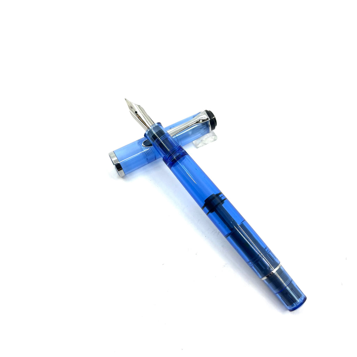 Pelikan M205 Light Blue Transparent Fountain Pen - Fine Stainless Steel Nib