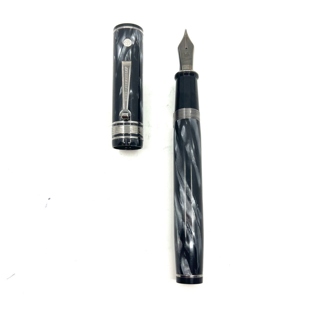 Wahl-Eversharp Oversized Decoband Fountain Pen in OMAS "Platinum" Celluloid