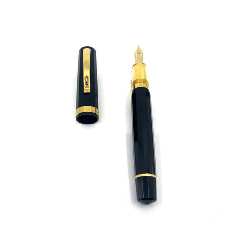 OMAS Oversized Facetted Black Resin Paragon Fountain Pen - Extra Fine 18kt Gold Nib