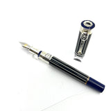 Montegrappa Frank Sinatra Limited Edition Pinstripe Blue Fountain Pen  - Circa 2011 - Medium 18kt Gold Nib