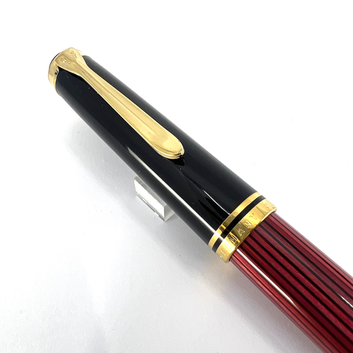 Pelikan M800 Black/Red Striped Fountain Pen - The Original! - Medium 18kt Gold Nib
