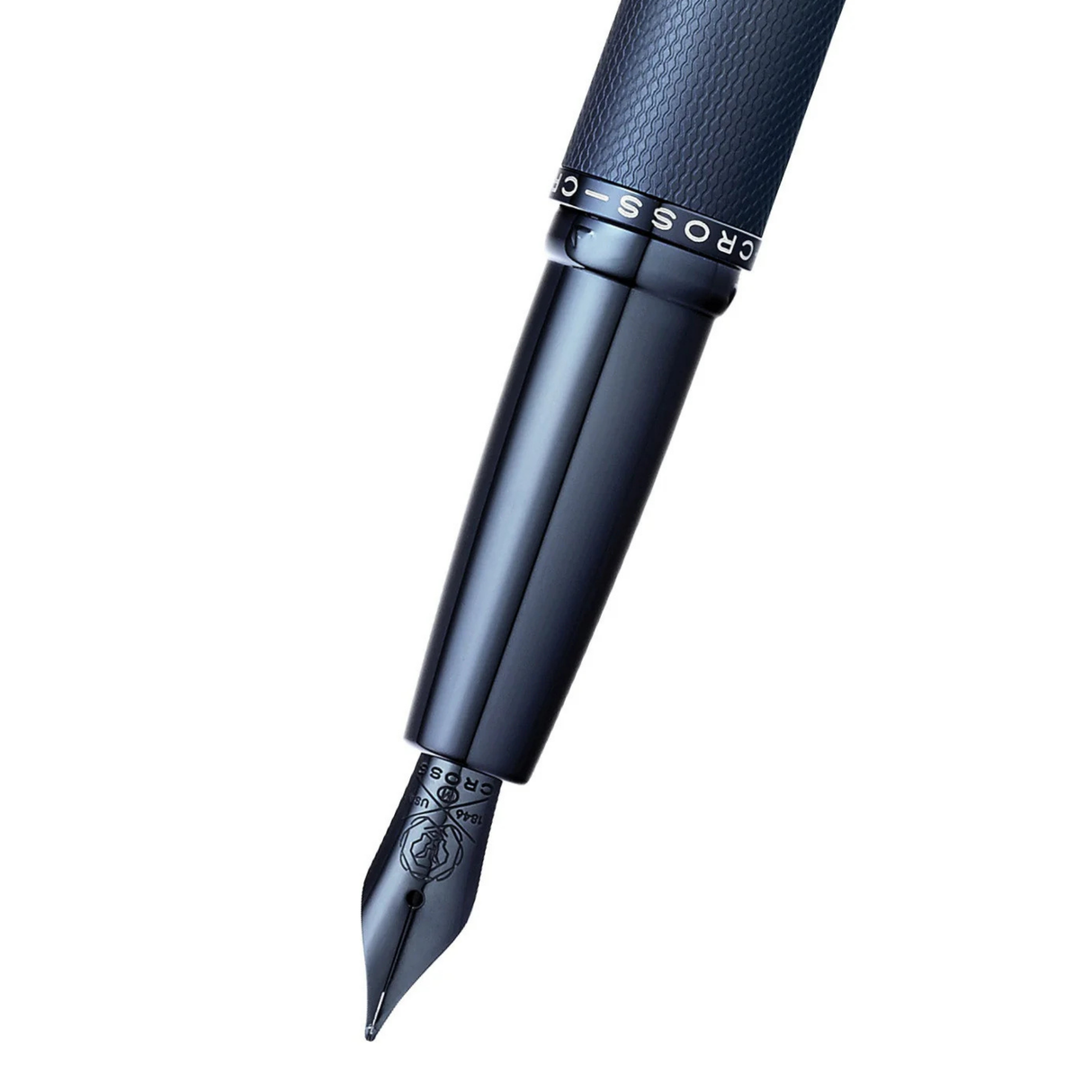 Cross ATX Sandblasted Dark Blue Stainless Steel Medium Nib Fountain Pen