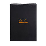 RHODIA BLACK CLASSIC LINED NOTEBOOK 21 X 29.7cm (8 1/4 X 11 3/4)