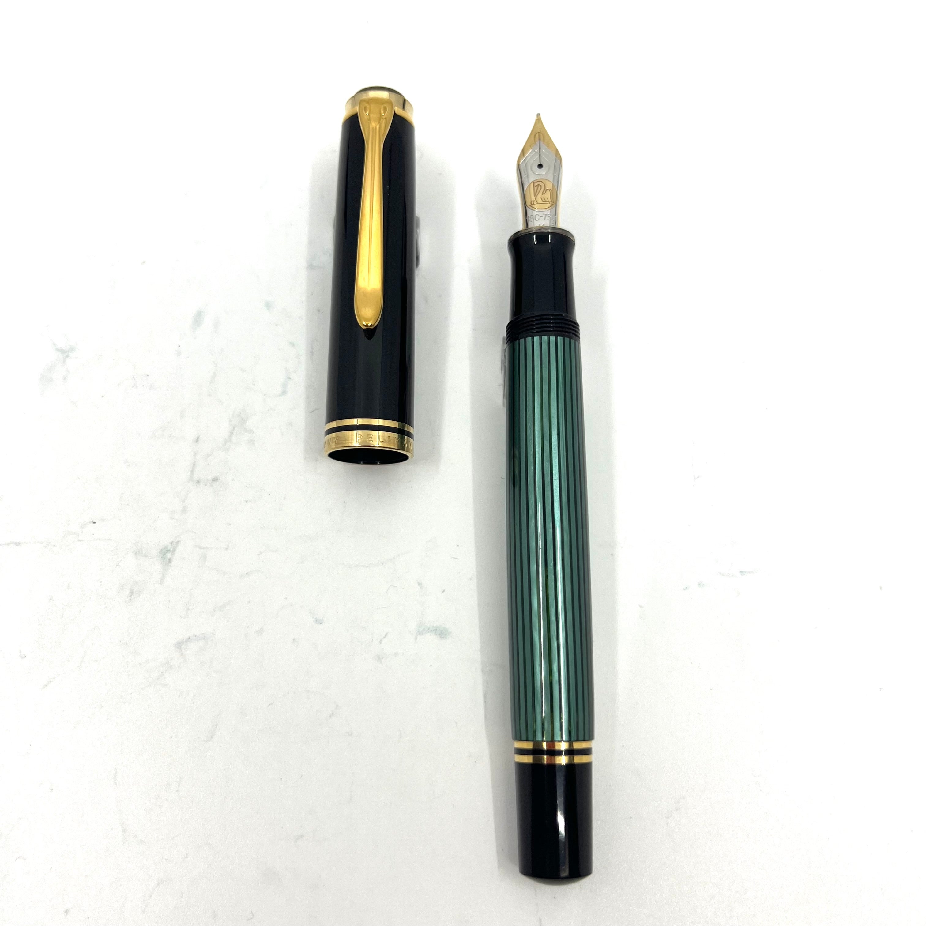 Pelikan M800 Black/Green Striped Fountain Pen – Fountain Pen Hospital