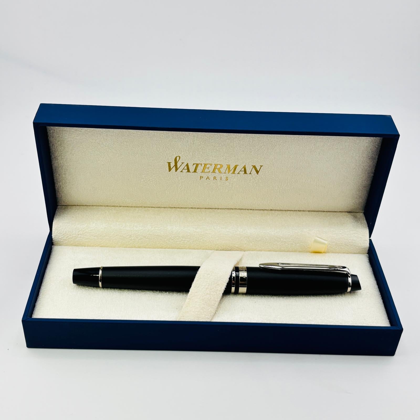 Waterman Expert 万年筆 黒 Waterman Expert Rollerball Pen in Black with Gold Trim - Goldspot Pens