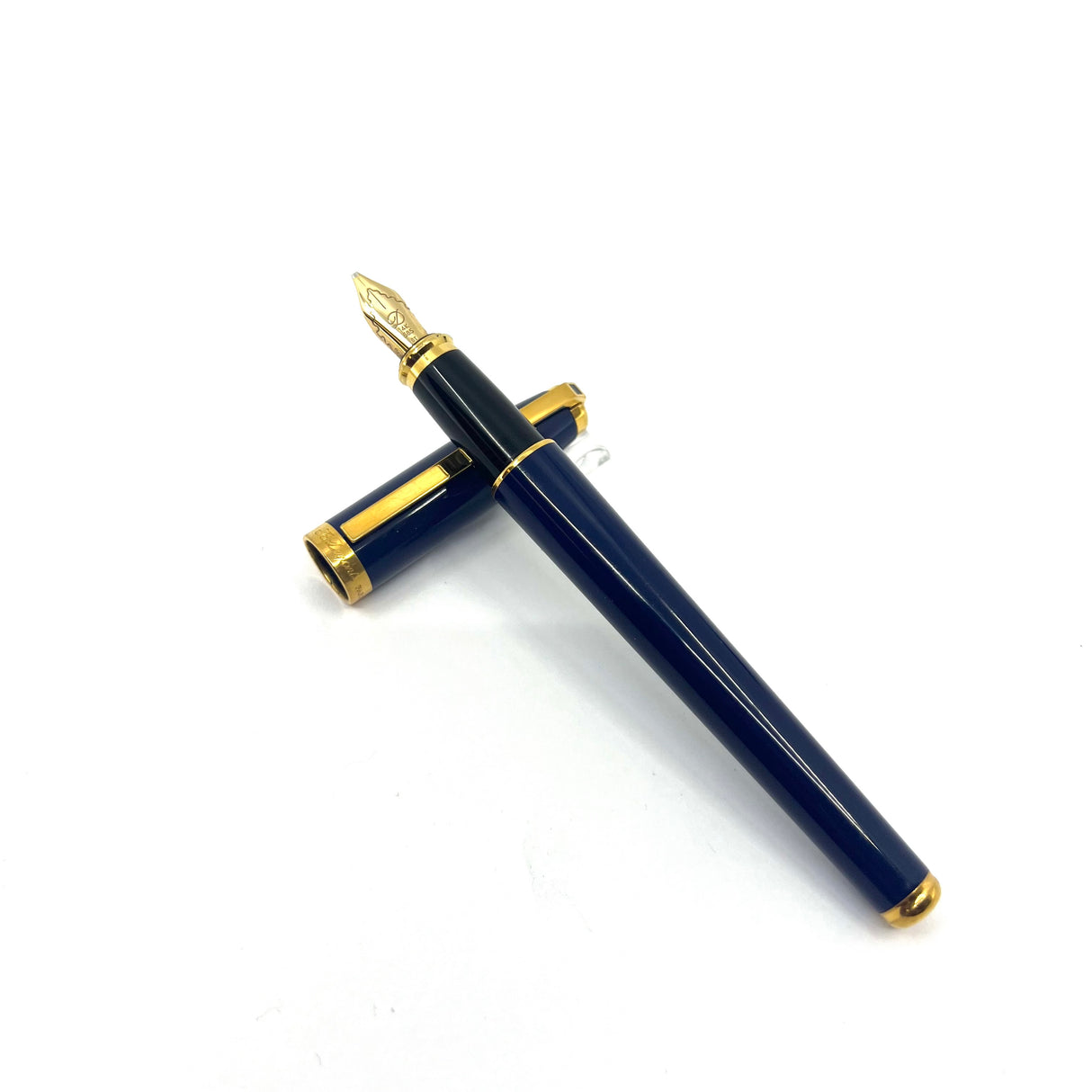 S.T. DuPont Blue Fidelio Lacquered Fountain Pen -  Stub 14kt Gold Nib
