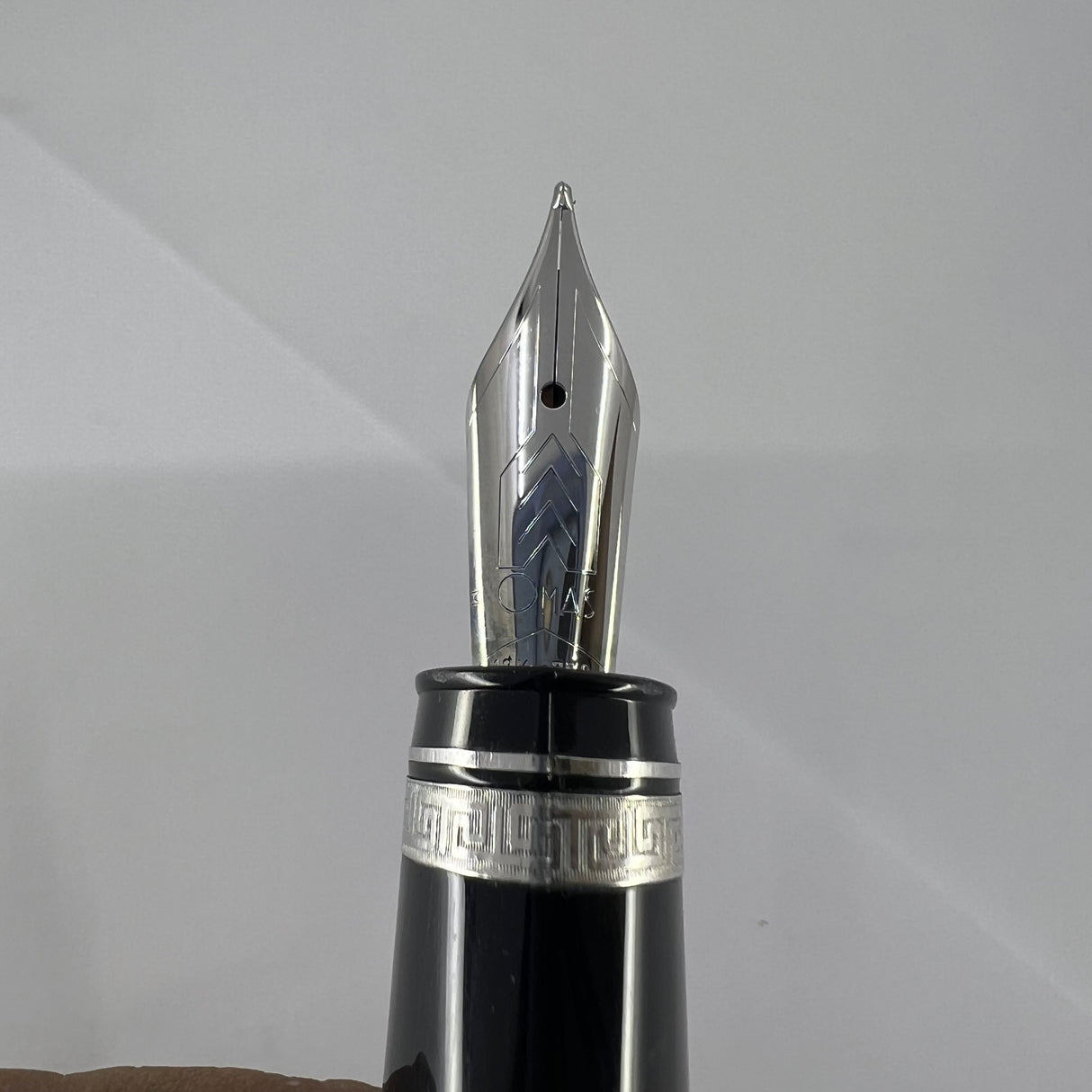 OMAS Blue/Black #360 Triangulated Fountain Pen - Medium 18kt Gold Nib