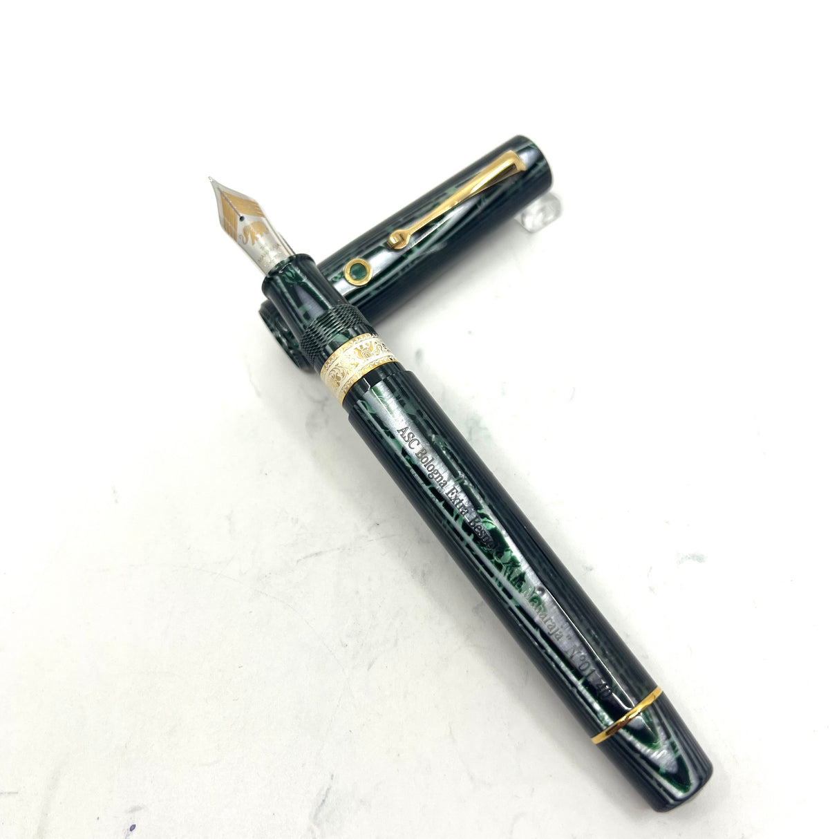 ASC (Armando Simoni Club) Bespoke Bologna Extra Maharaja of India Arco Green Celluloid LE #01/40 Fountain Pen