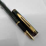 Waterman "Exclusive" Collection Green & Black Marble Lacquered  Fountain Pen   - Medium 18kt Gold  Nib