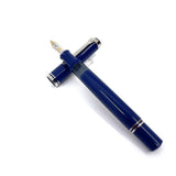 Pelikan Souveran Special Edition M605 Solid Blue Fountain Pen - Double Broad Oblique 14 kt Gold Nib