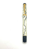 Parker International (Standard Size) Pearl & Black Duofold Fountain Pen  -  ITALIC BROAD 18kt Gold Nib