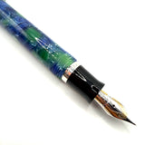 Montegrappa Elmo Asolo (Blue/Green Marbled) Fountain Pen - Medium 18kt Gold Nib