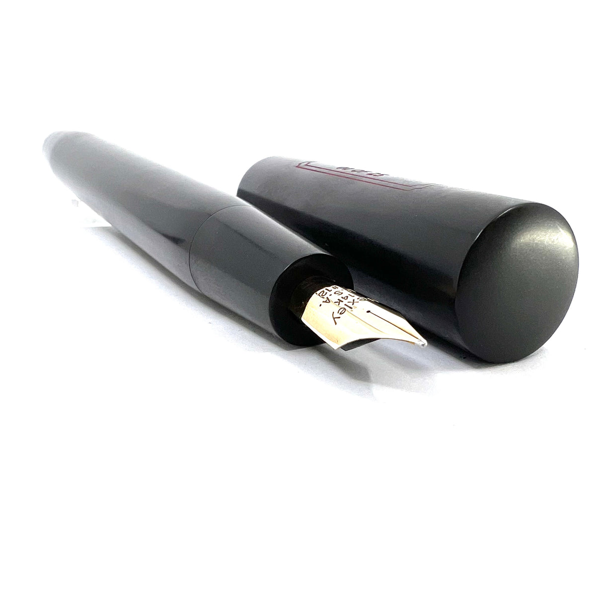 Bexley ULTRA GIANT Limited Edition Black Ebonite Fountain Pen with a Companion Orange Fountain Pen Hidden Inside - Oversized Medium 14kt  Gold Nib - Number 00 of 25 that were sold to the Public