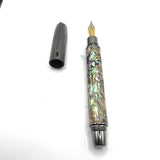 Mabie Todd Lustrous Abalone Fountain Pen  -  Fine Gold-Plated Nib