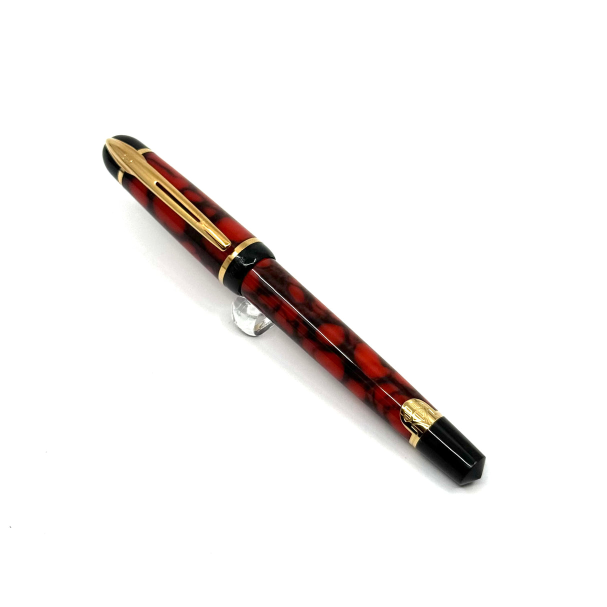 Waterman Phileas Red/Black Marble Fountain Pen  - Broad Gilt Stainless Nib