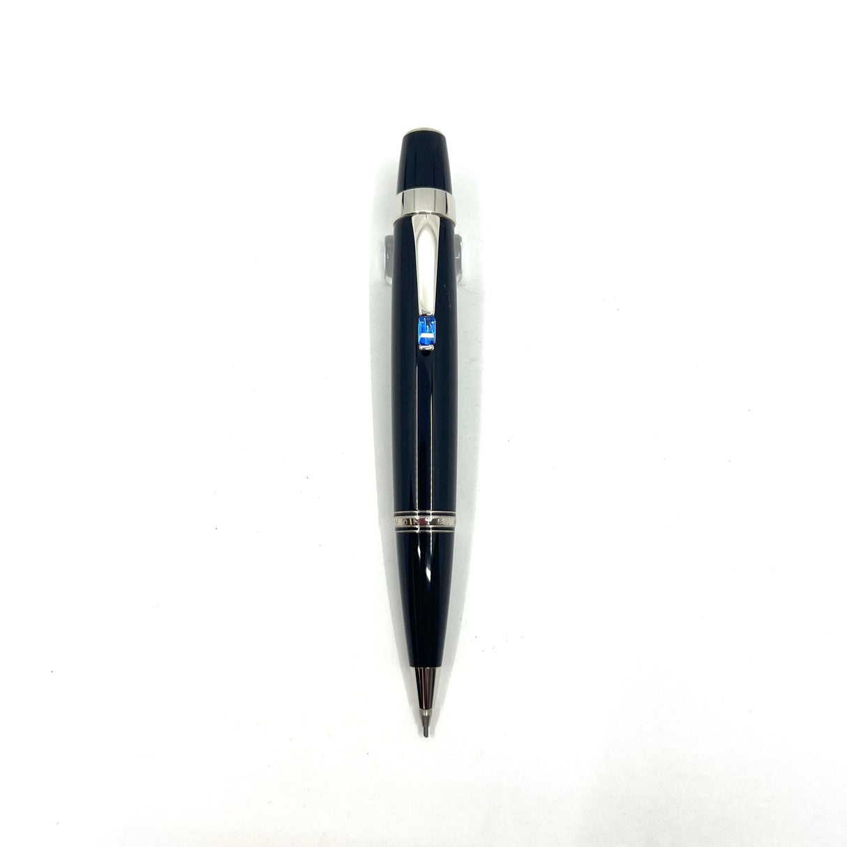 Montblanc Boheme Black Resin Mechanical Pencil - 0.9mm Lead - Blue Stone in Clip