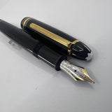 Montblanc Meisterstuck Black Resin #147 LeGrand Traveler  Fountain Pen - Medium 14kt Gold  Nib