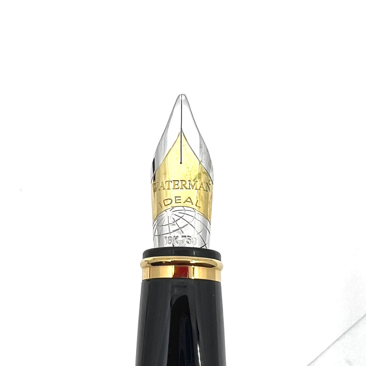 Waterman Oversized Exception Black Fountain Pen -  4-Sided Body - Stub 18K Nib