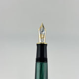Pelikan M800 Green Striped 18K Gold nib Cursive Italic !