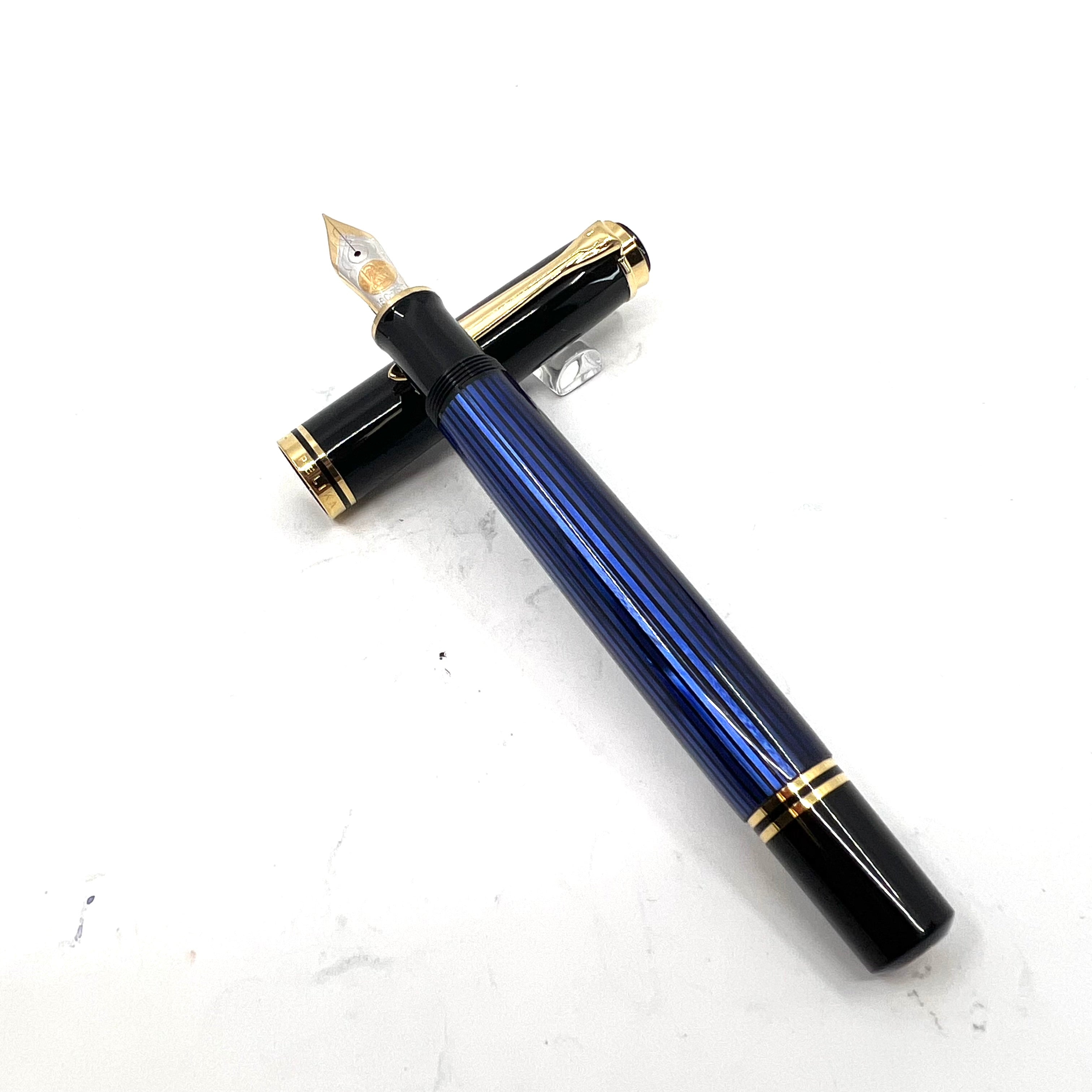 Pelikan Early M800 Black/Blue Striped Fountain Pen – Fountain Pen