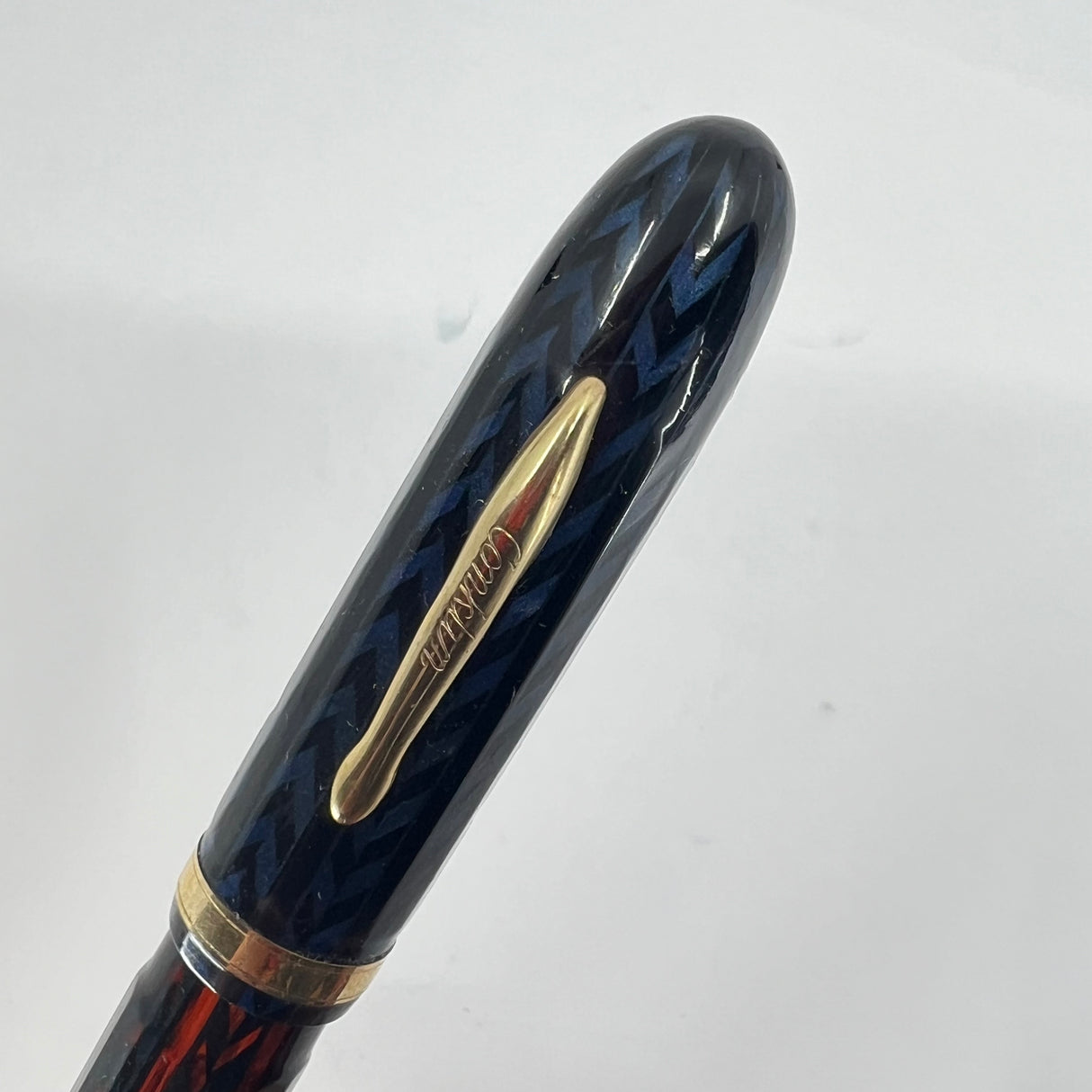 Conklin Large Nozac Blue Herringbone Fountain Pen