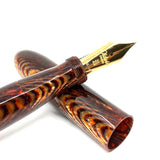 Oldwin (Paris) Torpedo Bronze Arco Spina (Fish Bone) Pattern  Celluloid LE Fountain Pen