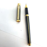 Elysee Parthenon Classique Black Lacquered/Gold-Plated Striped Rollerball
