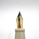 Laban Kaiser Oversized Fountain Pen - Antique Ivory Resin Finish - Broad Gold-Plated & Steel Nib