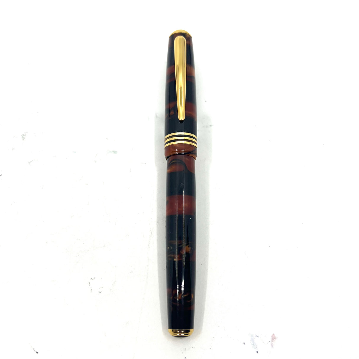 Taccia Staccato Honey Bee Black & Marbled Amber Fountain Pen