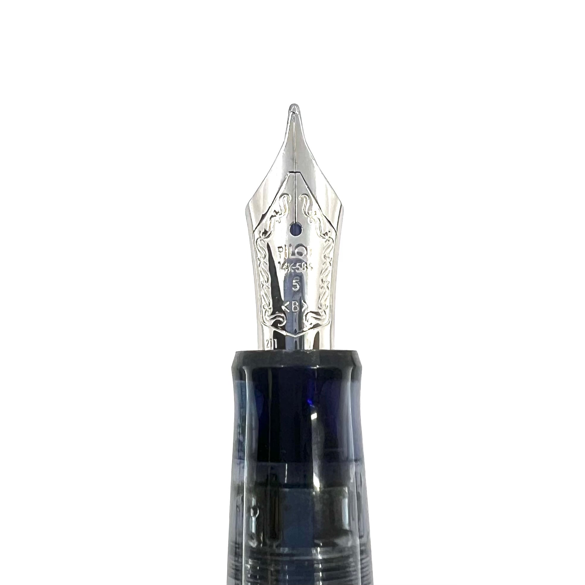 Pilot Custom 74 Blue Transparent Demonstrator Fountain Pen - Broad