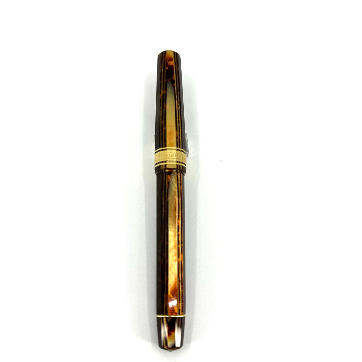 OMAS Original Style Facetted Paragon Extra Arco Bronze Celluloid Fountain Pen-Medium 18kt Gold Nib